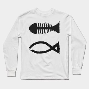 fish bone japan art Long Sleeve T-Shirt